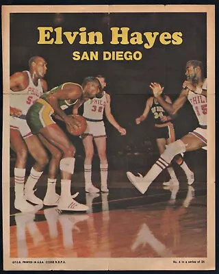 Elvin Hayes  1970-71 Topps Basketball Poster - #4 San Diego Rockets • $14.99