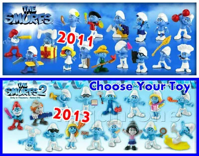 McDonald's 2011 Or 2013 SMURFS Peyo BLUE PVC Figure Smurf Movie YOUR Toy CHOICE • $3