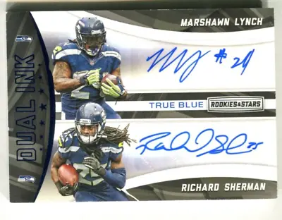 2016 Rookies Stars Dual Ink Gold #9 Richard Sherman Marshawn Lynch 3/5 A40 146 • $350