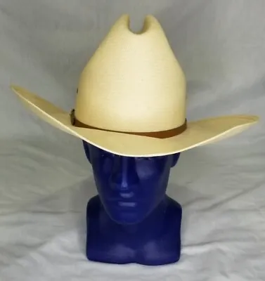 Vintage Resistol Shantung Panama 7 3/8 Western Cowboy Straw Hat 6X Texas USA • $79.19