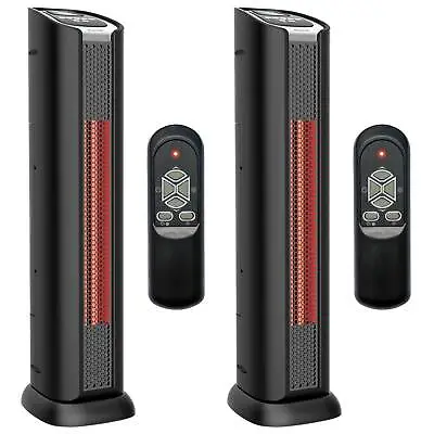 24  2 Element Quartz Infrared Electric Tower Heater & Fan (Open Box) (2 Pack) • $95.99