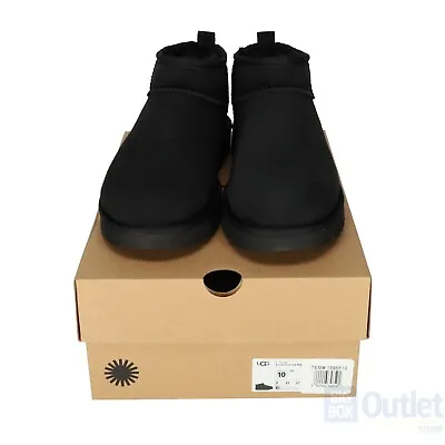 UGG - Classic Ultra Mini Ankle Boot - Black- 10 - 1116109 - New With Box • $119.99