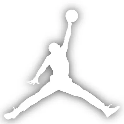 Michael Jordan Jumpman Logo White Cut To Shape Vinyl Decal Sticker • $11.99