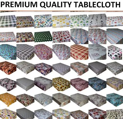 Wipe Clean Tablecloth Pvc Oilcloth Vinyl Wipeable Table Cloth Cover Protector   • £12.30