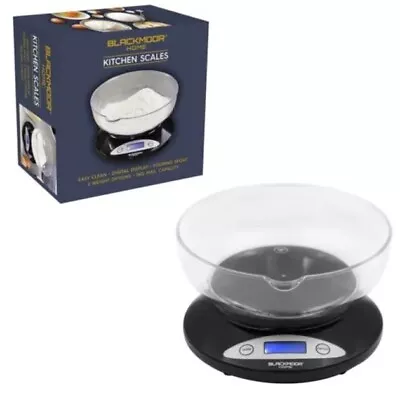 Blackmoor Digital Kitchen Scales With Bowl/Black Colour/Weighing Standard • £24.99