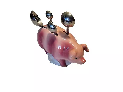 Vintage Farm Pig Figure With Measuring Spoons. Adorable Farmhouse Decor Utensils • $22