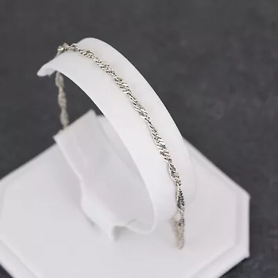 Vintage Italian Sterling Silver 925 3mm Chain Link Anklet 10  • $20