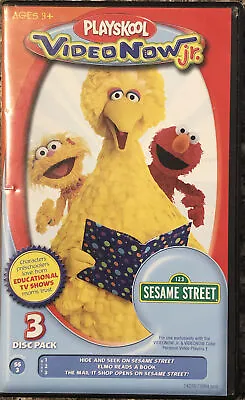 Sesame Street VideoNow Jr Playskool PVP 3-Disc Episode Volume SS3 Elmo Big Bird • $24.77