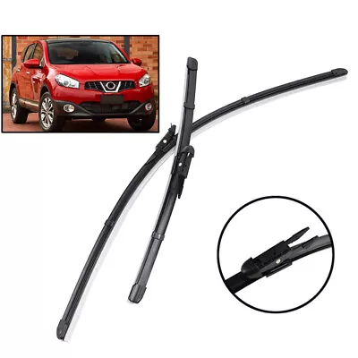 Pair Frameless Windscreen Wiper Blades For Nissan Dualis Dualis+2 07-13  Wipers • $13.99