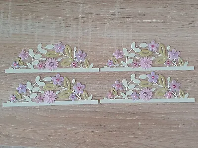 £3 • Buy 4 Flower Embellished Floral Border Card Toppers Crafts Card Making