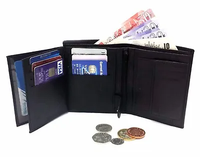 £4.95 • Buy Mens RFID BLOCKING Real Leather Wallet Credit Card Holder Coin Purse Black