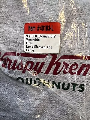 Krispy Kreme  Eat KK Doughnuts  Promo T-Shirt NIP Long Sleeve Gray Large • $21.99