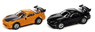 New Set Of 2 Auto World SC368 Rel 34 Xtraction HO Scale Slot Cars 95 Mazda RX-7 • $54.95