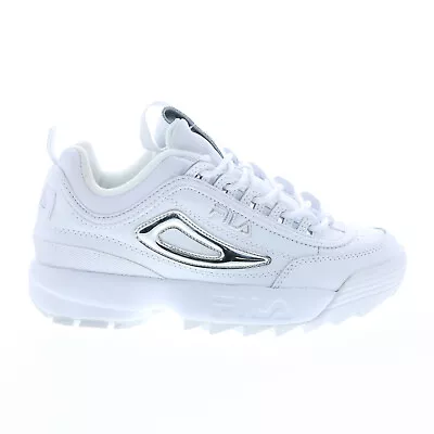 Fila Disruptor II Metallic Accent Womens White Lifestyle Sneakers Shoes 6.5 • $47.99