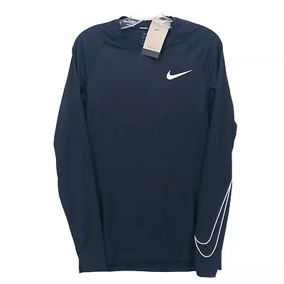 NWT Nike PRO  Dri-FIT Black Tight Fit Long Sleeve Training Top Swoosh DD1990-010 • $26.99