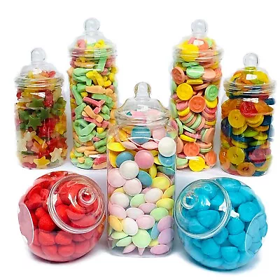 7 Large Plastic Sweet Jars For Truly Sweet Candy Buffet Sweet Table Wedding • £17.99