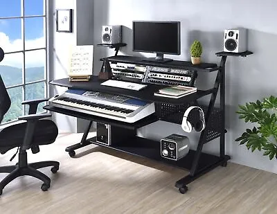 Black Finish Willow Music Desk Sit Stand Home Office Desk 67 L X 38 W X 42 H • $685.89