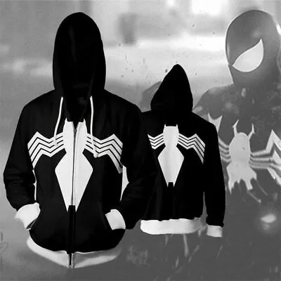 Black Venom 3 Hoodies Sweatshirt Cosplay Hooded Casual Jacket Coat 3D Print Top • $25.68