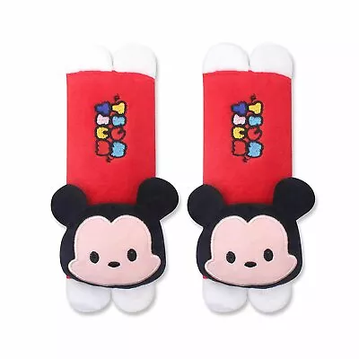 Finex 2 Pcs Tsum Tsum Mickey Mouse Minnie Mouse Plush Car Seat Belt Strap Covers • $17.99