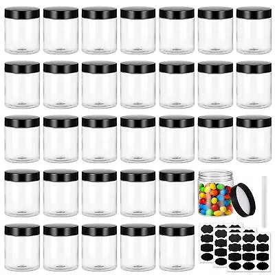 8OZ 32PCS Plastic Jars With Lids Empty Slime Cosmetics Containers Clear Gift ... • $31.30
