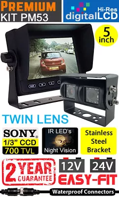 £236 • Buy Easy-Fit Hi-Res 5  Dash + Black Twin Lens Reversing Rearview Camera Kit - PM53