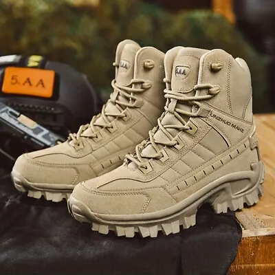 Men's Military Tactical Boots Wear Resistant Combat Boots Outdoor Hiking • $50.66