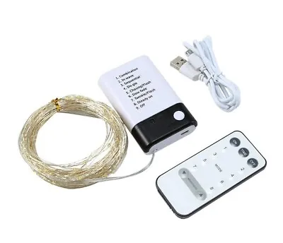 Fairy Lights LED Battery And USB 2 In 1 Remote Control Christmas Copper String • £5.49