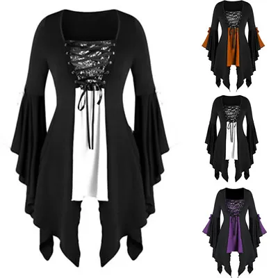 Gothic Witch Costume Women Renaissance Medieval Cosplay Halloween Fancy Dress • $31.98