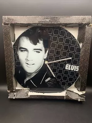 Elvis Presley Wall Clock Black & White Elvis Presley King Of Rock & Roll 12” • $19.96