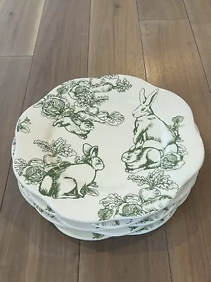 Bunny Toile J Willfred Andrea By Sadek Dinner Plates Set Of 5 • $150