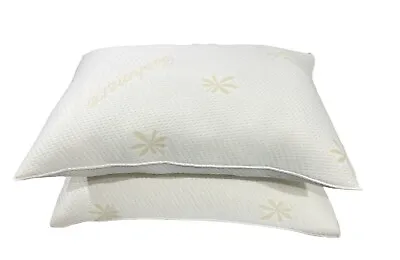 2x Memory Foam Bamboo Bed Pillow Orthopaedic Neck Back Support Hypoallergenic • £12
