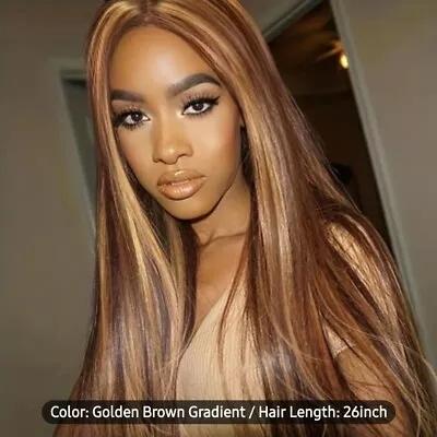 Brown/Orange/Blonde Highlighted Wig-30 Inches • $50