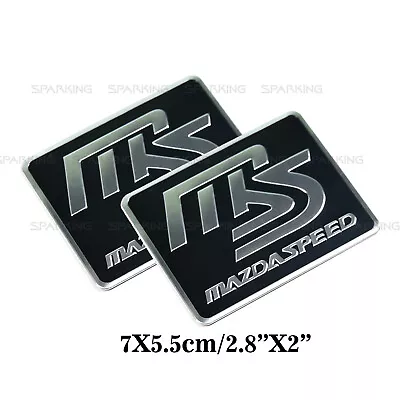 2 MAZDA SPEED MS Aluminum Metal Emblem  Badge Stickers For Mazda CX3 CX5 CX7 3 5 • $12.29