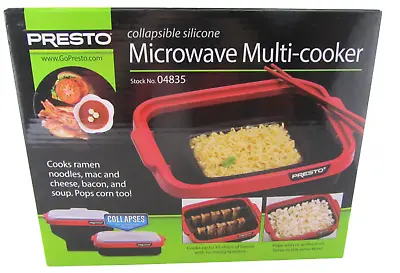 Presto Collapsible Silicone Microwave Multi-Cooker Removable Bacon Rack Ramen • $29.95