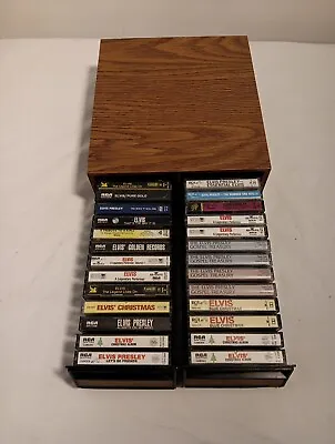 Elvis Presley Cassette Lot Of 26 Vintage Cassette Tapes THE KING. W/ Case • $38.99