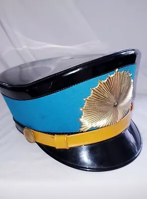 Vintage Black Blu Gold Marching Band Uniform Hat Shako Costume Theater Hollywood • $12.99