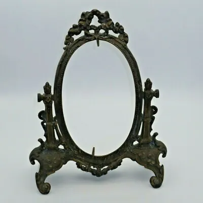 VINTAGE ORNATE ART NOUVEAU STYLE PICTURE/MIRROR TILTING STAND FRAME Oval Shape • $59