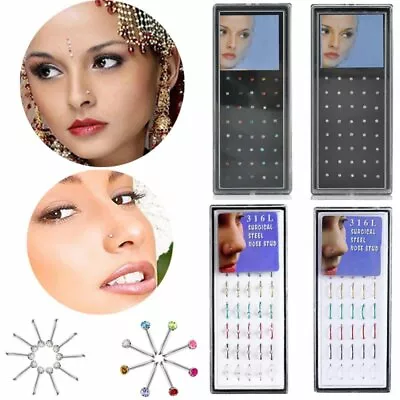 $3.51 • Buy Fashion Nose Ring Hoop Rings Stud Stainless Steel Body Piercing Womens Jewellery
