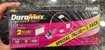 3 Light Bulbs 40 Watt Clear Phillips DuraMax G25 Globe Decorative Vanity Sealed • $19.99