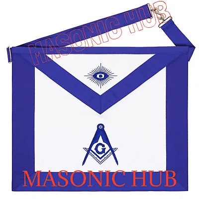 Handmade 100% Lambskin Blue Lodge Apron With Compass And Square For Freemasonry • $33.99