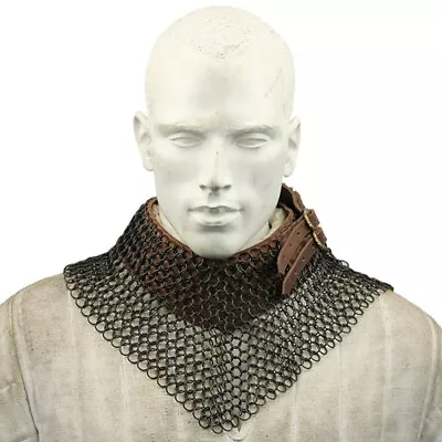 Mild Steel Butted Chainmail Bishop’s Mantle Collar Medieval Neck Guard Armor • $79.99