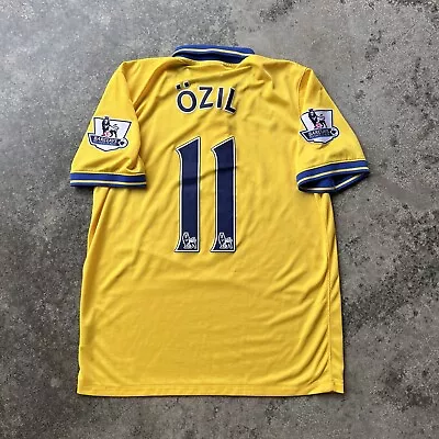 2013-2014 Arsenal FC Nike Mesut Ozil Short Sleeve Jersey Away Gold Shirt Kit L • $225