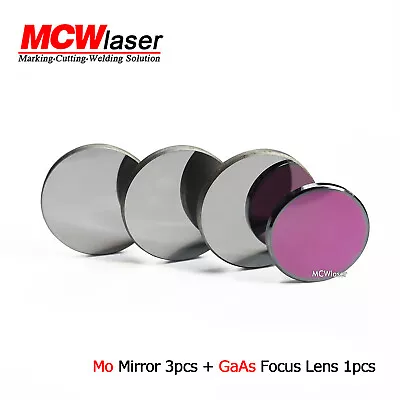 CO2 Laser Mo Mirrors*3PCS + GaAs Focus Lens*1PCS For 80W-150W Engraver Cutter • $98.18