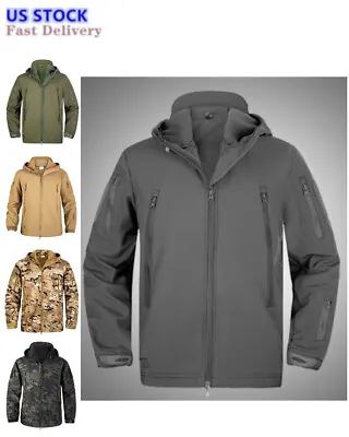 Mens Jacket Waterproof Military Tactical Soft Shell Jacket Work Windbreaker Coat • $29.15