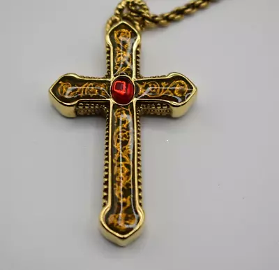 Vintage The Vatican Library Collection Gold-Toned Cross Pendant Necklace Jewelry • $24.96