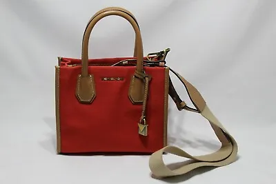 Michael Kors Mercer Medium Messenger Canvas Terracotta Orange Red • $65