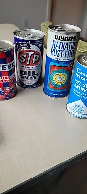 VINTAGE Full 4 METAL Can Lot ● STP ● WYNN'S ● STEED ● CRUISE-MASTER ●  • $44