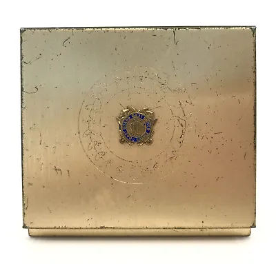 Military WWII Powder Compact US Coast Guard Emblem 1940s Worn Finish No Mirror • $34