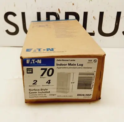 New Sealed Eaton Br24l70sp 70 Amp 2-space 4 Circuit Indoor Main Lug Load Center • $31.49