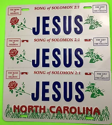 Jesus Tags Religious Christian Metal Vanity License Plate LOT OF 3 • $4.50